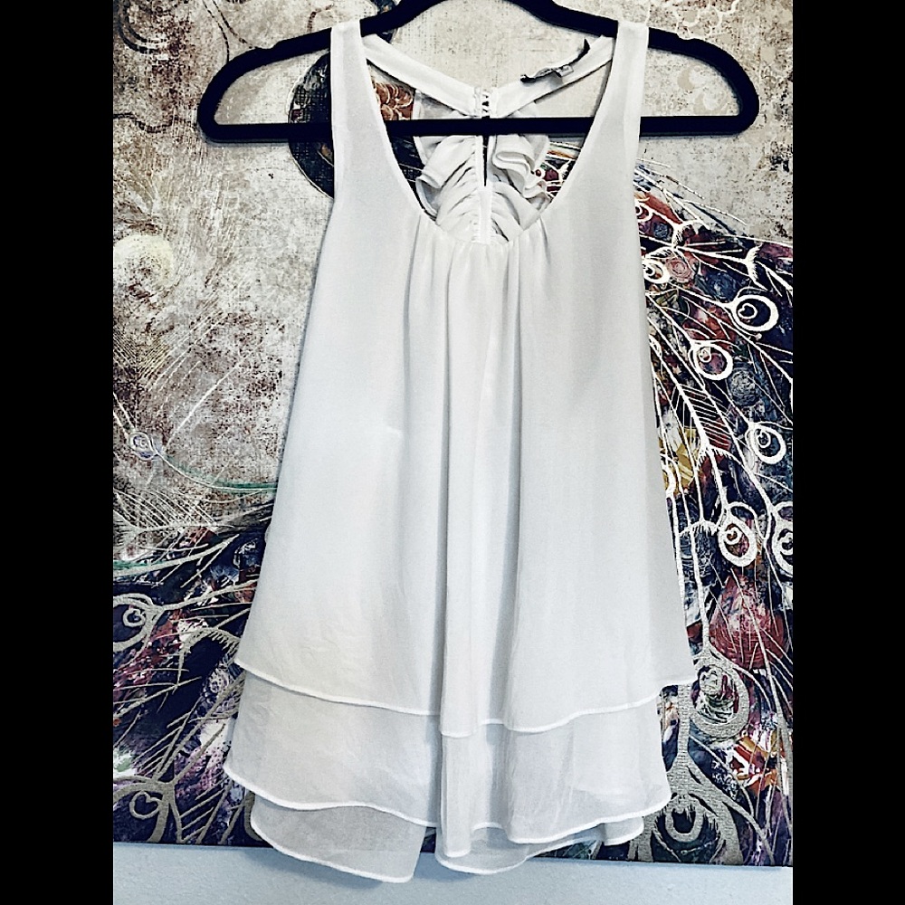 Naked Zebra Ruffled Racerback Top